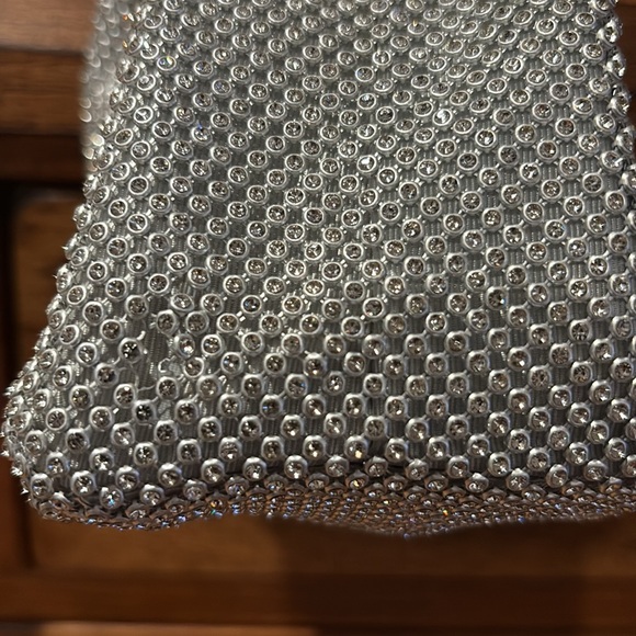 Silver Faux Crystal Embellished Bag - Picture 10 of 12